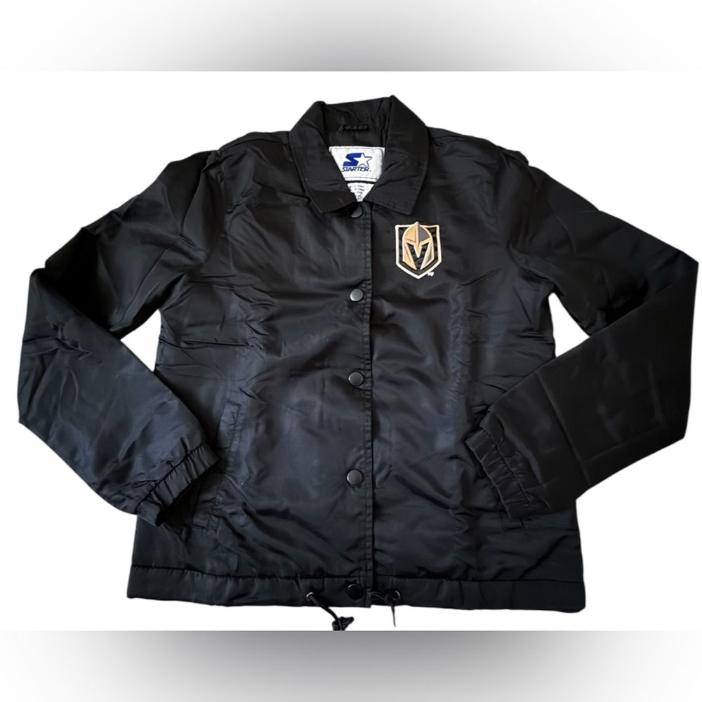 Vegas Golden Knights Jacket STARTER Black and Gold Varsity Jacket with Team Logo